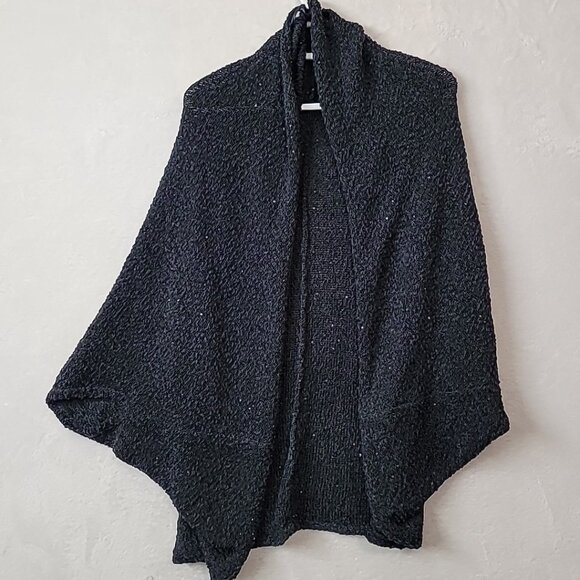 Zara Knit Womens Sequin Wrap Cardigan Size M Navy Sparkle Sweater Universal READ - Picture 4 of 16